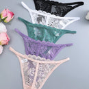 Set de 5 tangas sexy de mujer de cintura baja y unicolor con encaje floral, lenceria para damas