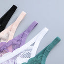 Set de 5 tangas sexy de mujer de cintura baja y unicolor con encaje floral, lenceria para damas