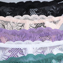 Set de 5 tangas sexy de mujer de cintura baja y unicolor con encaje floral, lenceria para damas