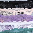 Set de 5 tangas sexy de mujer de cintura baja y unicolor con encaje floral, lenceria para damas