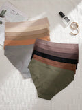 Set de 12 bragas de mujer de cintura baja sin costuras de unicolor