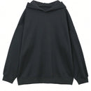 Dazy sudadera con capucha de franela holgada con estampado de lema, de hombros caidos, para mujeres, otono/invierno