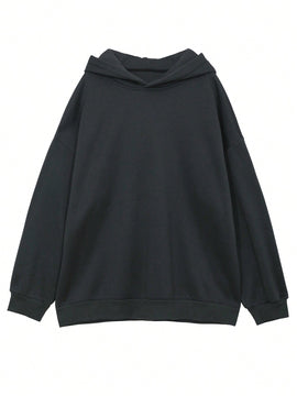 Dazy sudadera con capucha de franela holgada con estampado de lema, de hombros caidos, para mujeres, otono/invierno