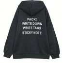 Dazy sudadera con capucha de franela holgada con estampado de lema, de hombros caidos, para mujeres, otono/invierno