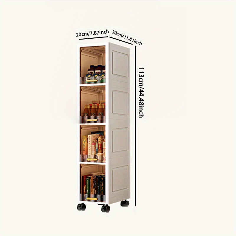 Carrito organizador de almacenamiento multicapa con ruedas - Organizador duradero a prueba de polvo para el desorden del dormitorio, archivos, juguetes y refrigerios - Plástico impermeable, diseño abatible, no se necesita electricidad