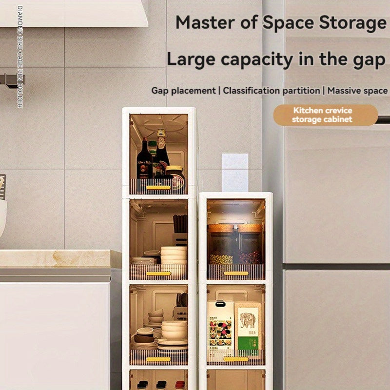 Carrito organizador de almacenamiento multicapa con ruedas - Organizador duradero a prueba de polvo para el desorden del dormitorio, archivos, juguetes y refrigerios - Plástico impermeable, diseño abatible, no se necesita electricidad