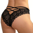 5 piezas bragas sexy para mujeres con lazo, encaje y tirantes cruzados, de talle bajo