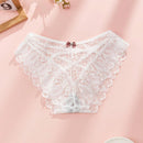 5 piezas bragas sexy para mujeres con lazo, encaje y tirantes cruzados, de talle bajo
