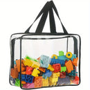 Bolsa de Almacenamiento de Juguetes de PVC Transparente Grande - Impermeable, Organizador con Cremallera para Bloques de Construcción, Rompecabezas, Libros y Artículos de Aseo - Estuche de Viaje de Plástico Duradero
