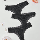 4 piezas/set tanga sexy de encaje con cintura baja y transpirable con longitud de cordones