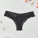 4 piezas/set tanga sexy de encaje con cintura baja y transpirable con longitud de cordones
