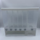 Contenedor de Almacenamiento de Granos con Cerradura Montado en Pared - Organizador Reutilizable para Arroz, Frijoles y Productos Secos con 4 Compartimentos - Esencial Lavable a Mano para Despensa, Diseño con Tapa Abatible