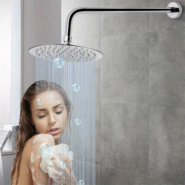 Brazo de ducha de acero inoxidable - Barra de rociado superior empotrada de 33.02 cm con tubería de agua montada en la pared, accesorio para baño