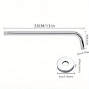 Brazo de ducha de acero inoxidable - Barra de rociado superior empotrada de 33.02 cm con tubería de agua montada en la pared, accesorio para baño