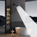 1pc Cabezal de Ducha con Filtro de Alta Presión - Montado en la Pared, Aluminio, Diseño Redondo para Mejorar el Flujo y Presión del Agua - Acabado Negro con Salpicadura Blanca - Mejora Moderna para Baño, Accesorio de Ducha para el Hogar | Estética Contem