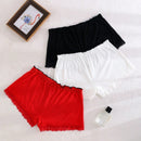 3 piezas/set de bragas informales para mujer con paneles de encaje y ribete acanalado tipo pantalon corto