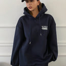 Dazy sudadera con capucha de unicolor y holgada con forro polar para mujer