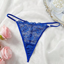 Midnightglam 1 pieza tanga de encaje sexy decorado con cristales para mujeres