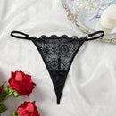 Midnightglam 1 pieza tanga de encaje sexy decorado con cristales para mujeres