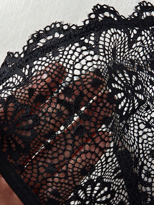 Midnightglam 1 pieza tanga de encaje sexy decorado con cristales para mujeres