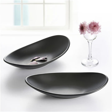 Bandejita Elegante Ovalada Negra para Joyas y Llaves - Organizador Versátil para Anillos, Llaves y Objetos Decorativos, Perfecto para Pascua, San Valentín, Acción de Gracias, 1pc