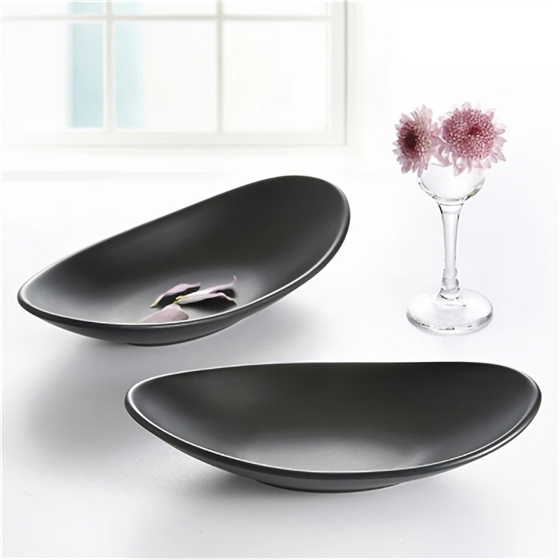 Bandejita Elegante Ovalada Negra para Joyas y Llaves - Organizador Versátil para Anillos, Llaves y Objetos Decorativos, Perfecto para Pascua, San Valentín, Acción de Gracias, 1pc