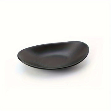 Bandejita Elegante Ovalada Negra para Joyas y Llaves - Organizador Versátil para Anillos, Llaves y Objetos Decorativos, Perfecto para Pascua, San Valentín, Acción de Gracias, 1pc