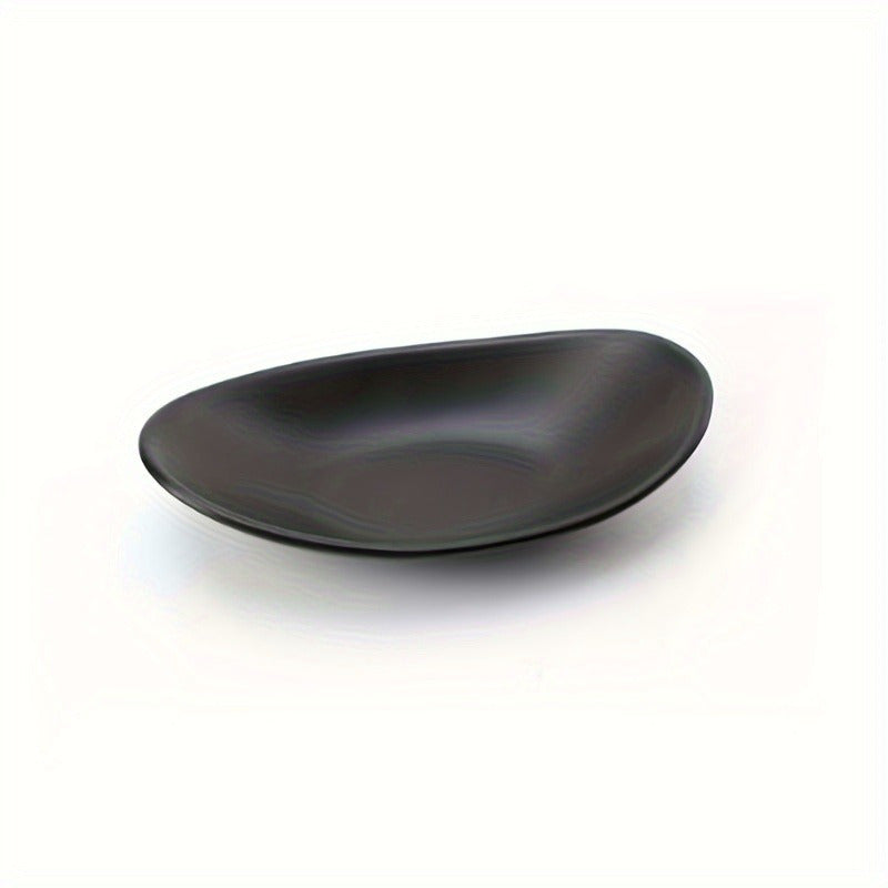 Bandejita Elegante Ovalada Negra para Joyas y Llaves - Organizador Versátil para Anillos, Llaves y Objetos Decorativos, Perfecto para Pascua, San Valentín, Acción de Gracias, 1pc