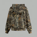 Muchic sudadera con capucha con estampado de leopardo minimalista informal, impreso en toda la prenda, otono invierno