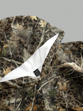 Muchic sudadera con capucha con estampado de leopardo minimalista informal, impreso en toda la prenda, otono invierno