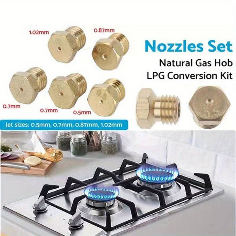 Kit de Boquillas para Estufa de Gas de 5 Piezas 0.5/0.7/0.7/0.87/1.02mm para Repuestos de Estufas de Gas Comerciales