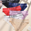 Set de 6 bragas de cintura alta suaves y solidas con estampado en ingles, ropa interior para dama