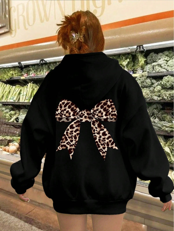 Ezwear sudadera holgada con capucha y estampado grafico cristiano "amar como jesus" con cara sonriente y texto para mujer