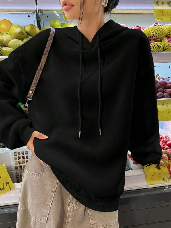 Ezwear sudadera holgada con capucha y estampado grafico cristiano "amar como jesus" con cara sonriente y texto para mujer