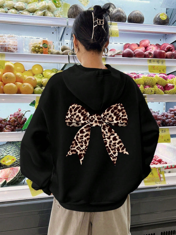 Ezwear sudadera holgada con capucha y estampado grafico cristiano "amar como jesus" con cara sonriente y texto para mujer