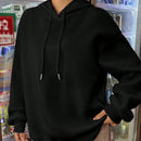 Ezwear sudadera holgada con capucha y estampado grafico cristiano "amar como jesus" con cara sonriente y texto para mujer