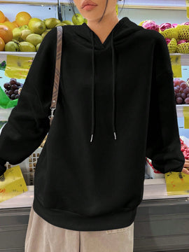 Ezwear sudadera holgada con capucha y estampado grafico cristiano "amar como jesus" con cara sonriente y texto para mujer