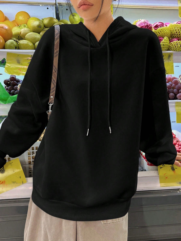 Ezwear sudadera holgada con capucha y estampado grafico cristiano "amar como jesus" con cara sonriente y texto para mujer