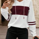 Lune sudadera con capucha de manga larga y hombros caidos para mujer, estampado floral minimalista y holgado, otono
