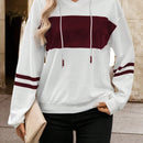 Lune sudadera con capucha de manga larga y hombros caidos para mujer, estampado floral minimalista y holgado, otono