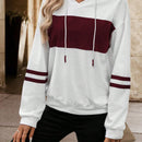 Lune sudadera con capucha de manga larga y hombros caidos para mujer, estampado floral minimalista y holgado, otono
