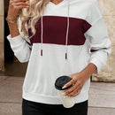 Lune sudadera con capucha de manga larga y hombros caidos para mujer, estampado floral minimalista y holgado, otono