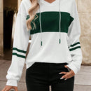 Lune sudadera con capucha de manga larga y hombros caidos para mujer, estampado floral minimalista y holgado, otono