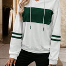 Lune sudadera con capucha de manga larga y hombros caidos para mujer, estampado floral minimalista y holgado, otono