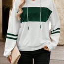 Lune sudadera con capucha de manga larga y hombros caidos para mujer, estampado floral minimalista y holgado, otono