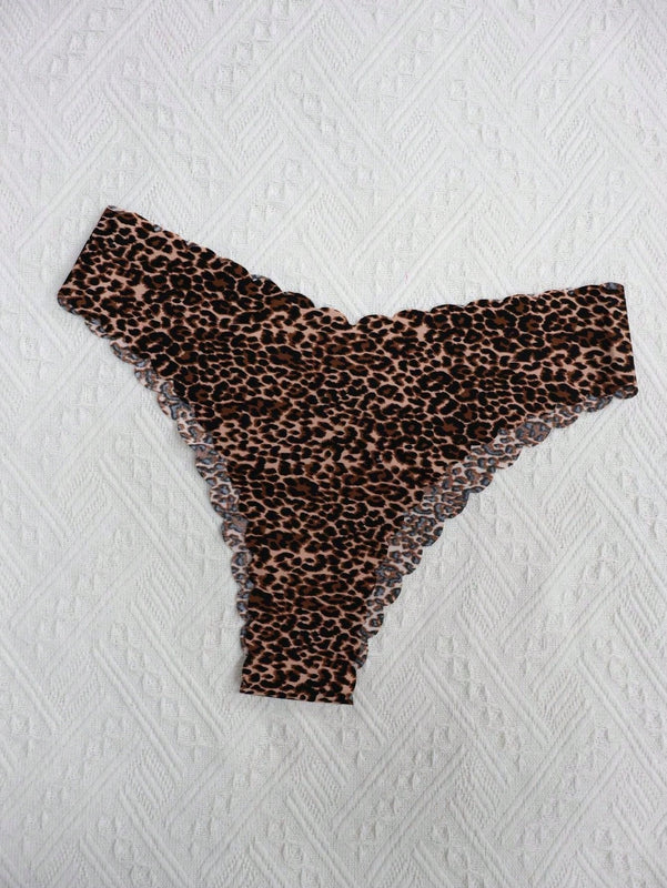 Paquete de 10 piezas bragas triangulares sexy de tela suave, transpirable y comoda con borde ondulado sin costuras para mujeres