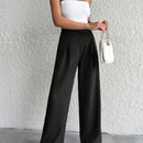 Petite pantalon de pierna ancha de lino beige para mujeres de estatura baja