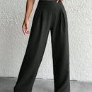 Petite pantalon de pierna ancha de lino beige para mujeres de estatura baja