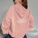 Dazy sudadera con capucha de manga larga con estampado de letras minimalista, uso diario informal