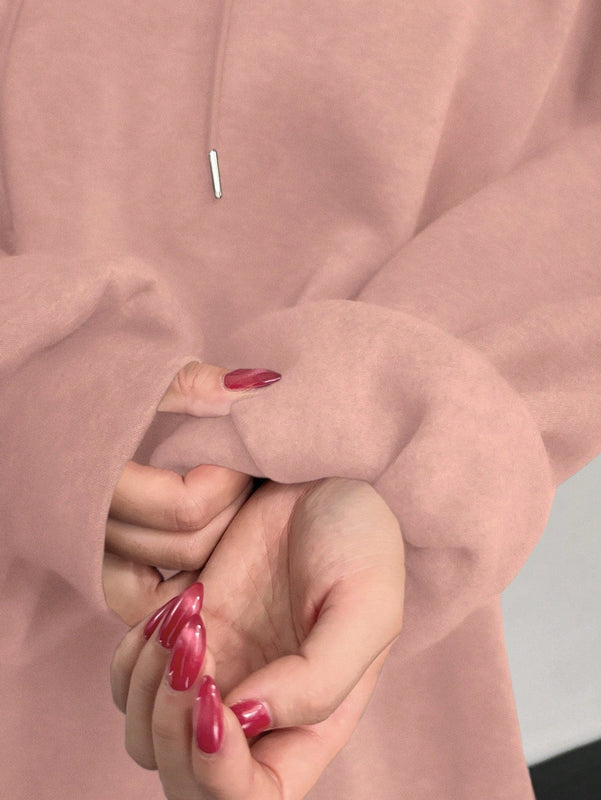Dazy sudadera con capucha de manga larga con estampado de letras minimalista, uso diario informal